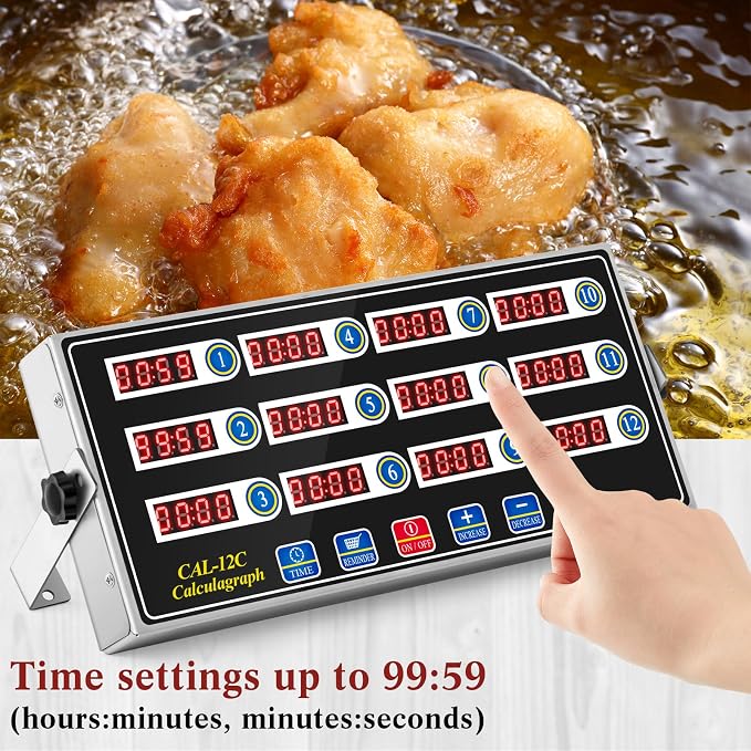 Relaxweex 2 Pack Commercial 12 Channel Digital Kitchen Timer, Wall Mount or - Image 6