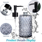 Clear Charcoal Blue Glass Soap Dispenser - Image 5