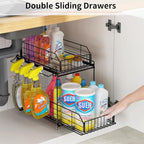 SUEH DESIGN Under Sink Organizers and Storage, 2 Tier Metal Under Sink Storage - Image 4