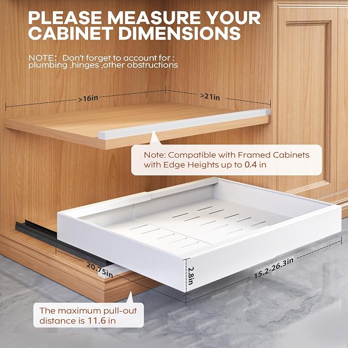 Seinloes 2 Pack Expandable Pull Out Cabinet Organizer 21"Deep - Image 4