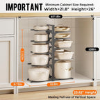 MUDEELA 10-Tier Pots and Pans Organizer under Cabinet, 23.62" Height Heavy Duty - Image 2