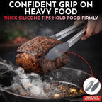 Kitchen Tongs with Silicone Tips Set of 3 Heat Resistant Tongs - Image 3