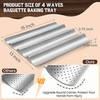 Pavsrmy Baguette Bread Pan, Premium Nonstick Perforated Baguette Pan - Image 5