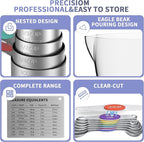 Magnetic Measuring Cups and Spoons Set, 5 Stainless Steel Measuring Cups - Image 3