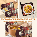 Funny Skull Oven Mitts with Matching Potholders - Image 5