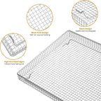 2Pcs Stainless Steel Oven Air Fryer Basket and Tray Replacement - Image 4