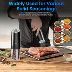 MealHelper Rechargeable Gravity Electric Salt and Pepper Grinder Set - Image 6