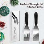 Small Spatula Professional Mini Serving Spatula, 4 Pieces Stainless Steel Metal - Image 7