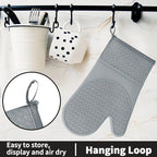 Hovico Silicone Oven Mitts, Heat Resistant 500F Kitchen Mitts 2PCS, 11.6" - Image 6