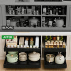 PAKETA 4 Pack Expandable Pull Out Cabinet Organizer, Upgrade 3 Slide Rails - Image 3