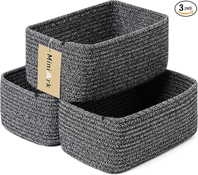 MiniArk Small Storage Baskets for Organizing | Closet Organizer Bins | Shelf by MiniArkStorageBasketsHome