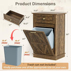 YESHOMY Tilt Out Trash Cabinet, 10 Gallon Hidden Wooden Bin Cabinets, Laundry - Image 2