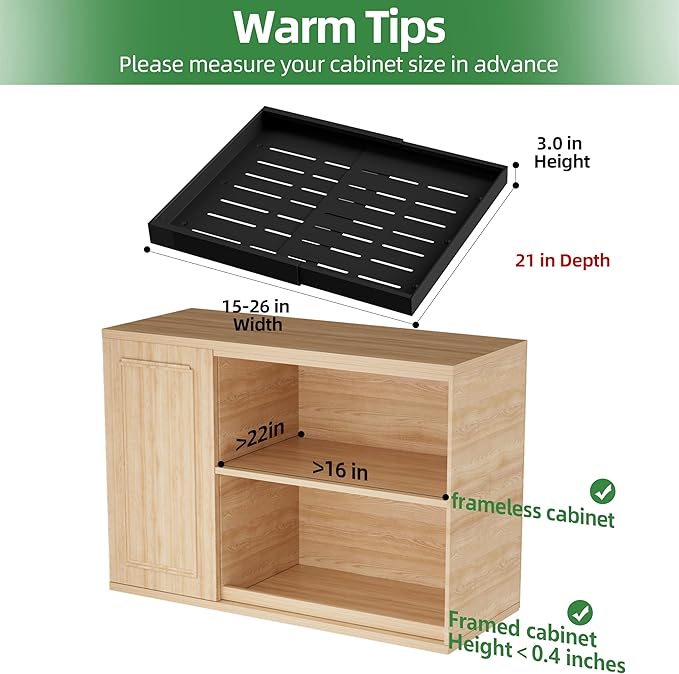 PAKETA 4 Pack Expandable Pull Out Cabinet Organizer, Upgrade 3 Slide Rails - Image 2