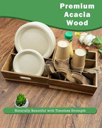 Acacia Wood Utensil Holder for Party - Image 7