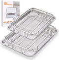 Air Fryer Basket for Oven, 2 Pack Large Air Fryer Basket and Tray Stainless by DONGULI