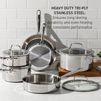T-Fal Pro Tri-Ply Stainless Steel Saute Pan - Image 2