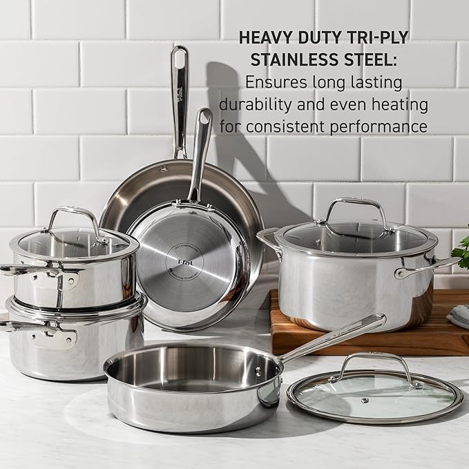 T-Fal Pro Tri-Ply Stainless Steel Saute Pan - Image 2