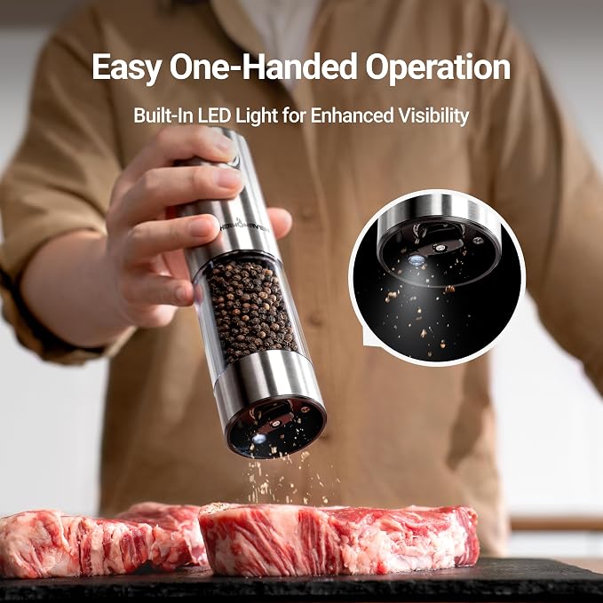 ThermoMaven Upgraded Larger Capacity Electric Salt and Pepper Grinder Set - Image 2