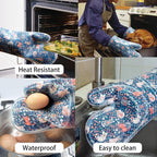 Oven Mitts Set of 2 with Transparent Clear Silicone Shell and Nice cat Printing - Image 5