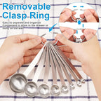 Upgrade 9 PCS Stainless Steel Measuring Spoons Set, Small Tablespoon, Set 8 - Image 4