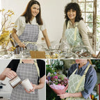 2 Pieces Aprons for Women with Pockets, Cotton Linen Waterproof Kitchen Cooking - Image 7
