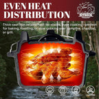 HITROCK Cast Iron Camp Dutch Oven 7QT, Pre-Seasoned Camping Dutch Oven - Image 2