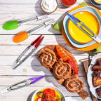 6 Pieces 7 Inch Mini Silicone Tip Tongs Kitchen Serving Tongs Small Metal - Image 6