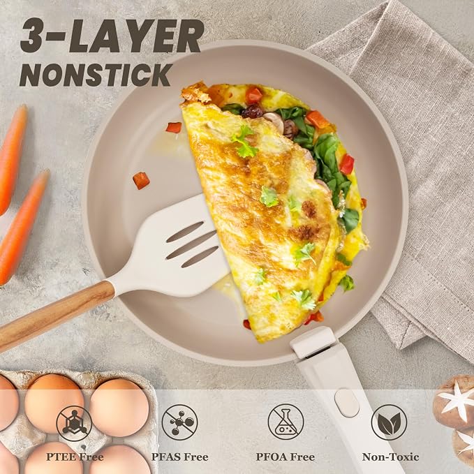 KIKCOIN Nonstick Pots and Pans Set - Image 3