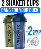 VELOMIX -2 Pack- 28 oz Protein Shaker Bottles - Image 2