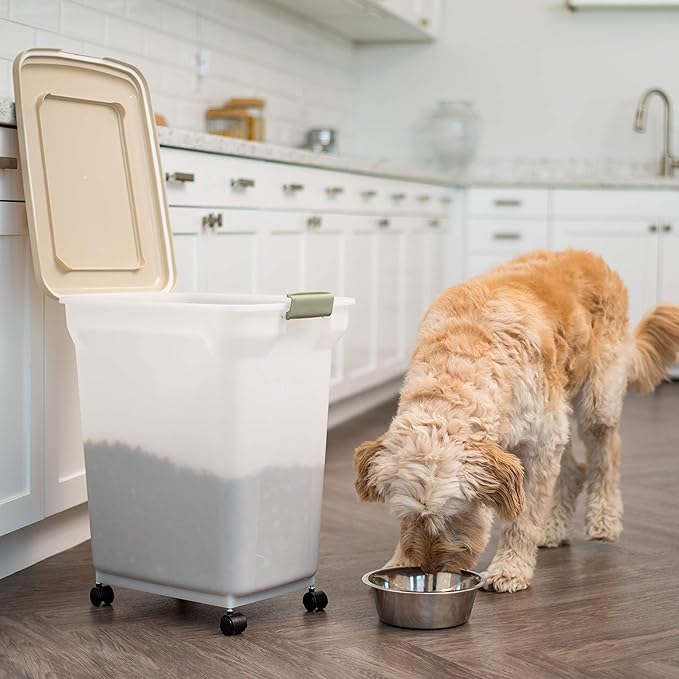 IRIS USA Airtight Dog Food Storage Container, WeatherPro, Removable Wheels - Image 11