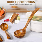 Wooden Ladle for Soup, Wooden Soup Ladle for Cooking, Serving and Stirring | - Image 3