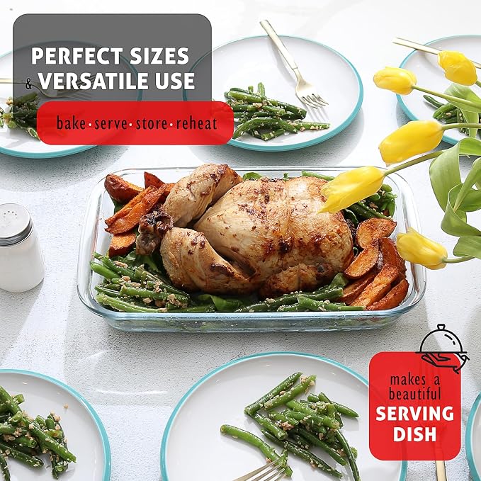 EATEX 16-Piece Deep Glass Casserole Dishes - Image 8