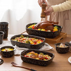 3-Pack Deep Rectangular Ceramic Baking Dishes, Heavy-Duty Oven-Safe Stoneware - Image 3