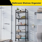 GIOTORENT 5-Wire Standing Book Shelf & Bookcase, Metal Storage Shelving Unit - Image 4