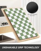 Rnivvi Dish Drying Mat for Kitchen Counter, XL 15 x 24" Cute Checkered - Image 5