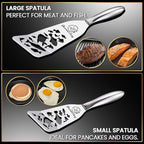 Stainless Steel Fish Spatula Set – Funky Fish Edition, 1 Large Fish Turner + 1 - Image 3