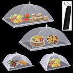 Food Covers for Outside Mesh, 2 Pack 40"X24" + 2 Pack 17"X17" Extra Large Pop by Fanghome