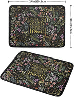 Vintage Microfiber Dish Drying Mat Wildflowers Leaves Absorbent Dry Mat - Image 2