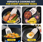 2 Pack Silicone Spatula Set, Solid & Slotted Turner - Image 7