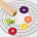 Rolling Pin with Thickness Rings and Pastry Baking Mat, 13.6" Adjustable Wooden - Image 4