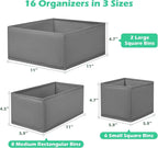 Drawer Clothing Organizer 16-Pack, Fabric Folding Wardrobe Organizer, Can Store - Image 2