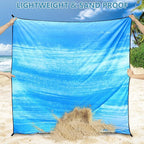 WIWIGO Beach Blanket Waterproof Sandproof Beach Mat 79" X 83"/10'x9'for 2-8 - Image 3