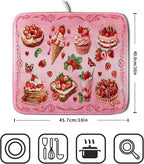 Pink Strawberry Dish Drying Mat - Image 2