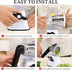 Cheese Graters with Handle, Manual Cheese Shredder Rotary Grater with 3 - Image 5