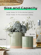 YHOSSEUN Kitchen Utensil Holder, 6.7"+5.1" Ceramic Utensil Holder - Image 6