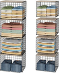 4PCS Wider Closet Organizers and Storage, Stackable Closet Shelf Organizer by Cidaziya