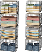 4PCS Wider Closet Organizers and Storage, Stackable Closet Shelf Organizer by Cidaziya