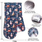 Oven Mitts Set of 2 with Transparent Clear Silicone Shell and Nice cat Printing - Image 2