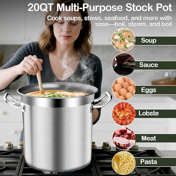 Stock Pot-20QT Stainless Steel Stockpot - Image 2