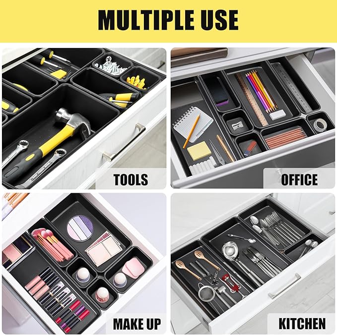 60PCS Tool Box Organizer Tray Divider, More Large Sizes-5 Sizes Desk Drawer - Image 4